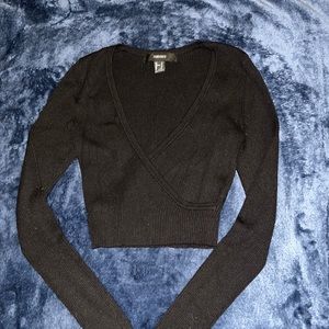Black low cut sweater top!